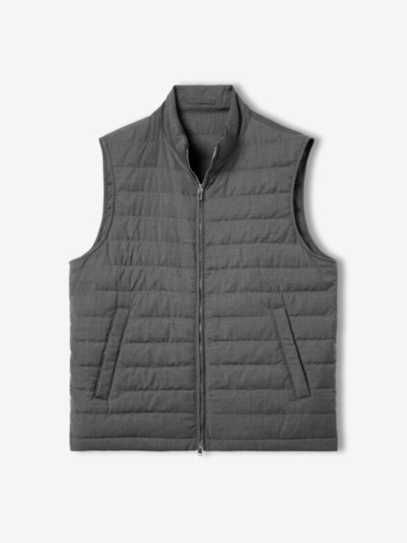 Thumb Photo of Brera Charcoal Merino Wool Zip Vest