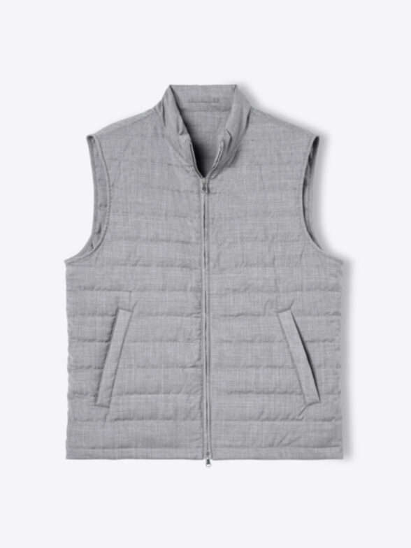 Thumb Photo of Brera Grey Merino Wool Zip Vest