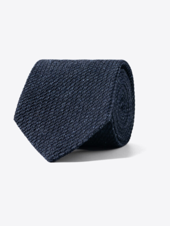 Thumb Photo of Navy Wool and Silk Grenadine Tie