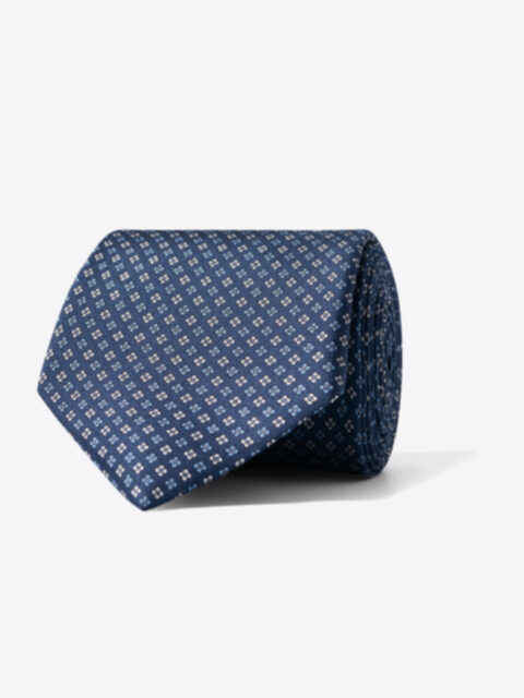 Navy Foulard Wool Tie by Proper Cloth