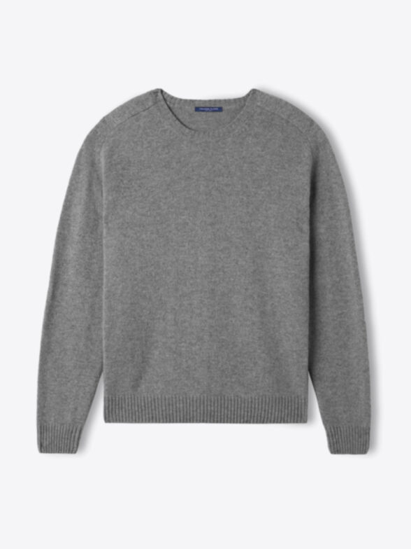 Thumb Photo of Grey Merino and Cashmere 3-Ply Crewneck Sweater