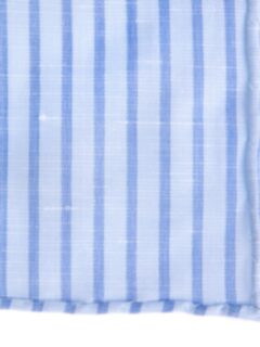 Blue Stripe Cotton Linen Pocket Square Product Thumbnail 2