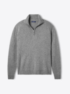 Proper Cloth Light Grey Quarter Zip Pullover