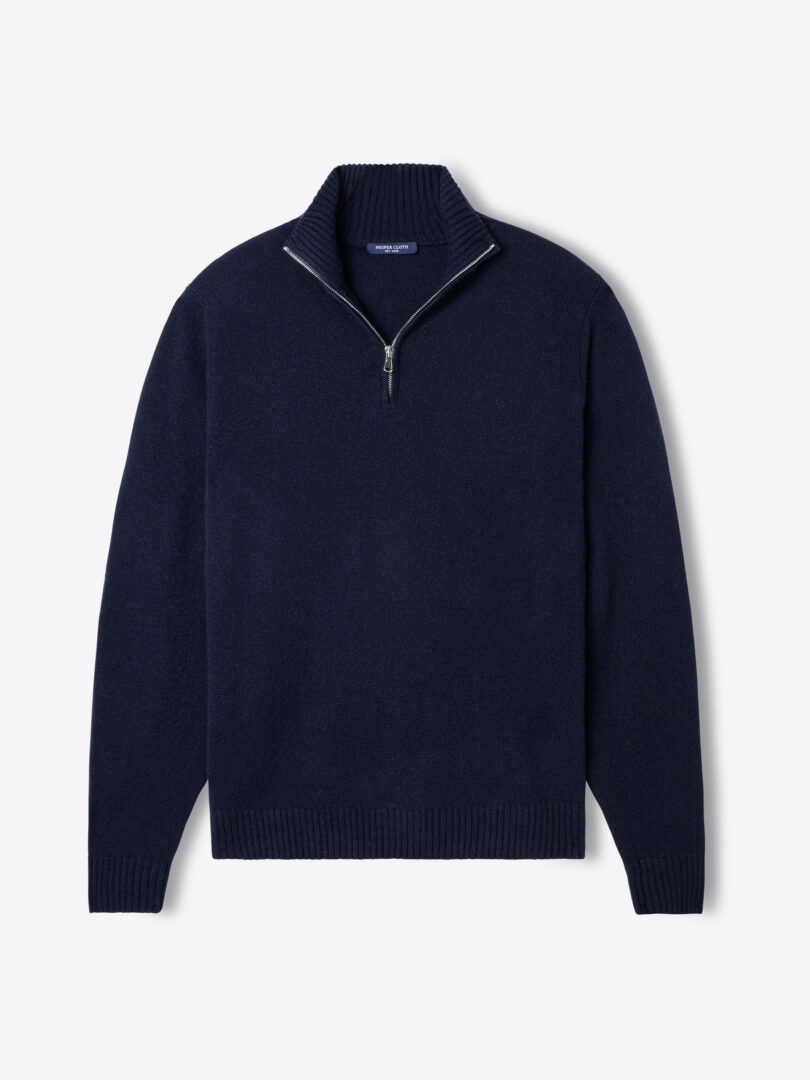 Merino and Cashmere Half-Zip Sweater - Proper Cloth