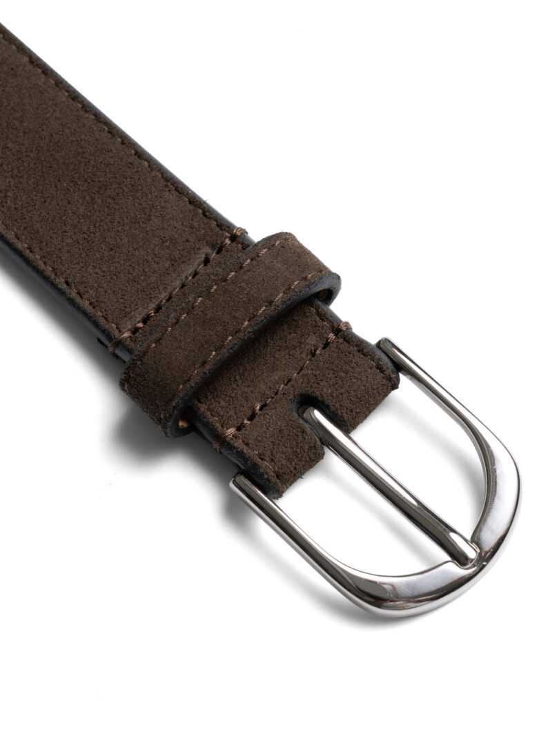 Lino Dark Brown Suede Leather Belt