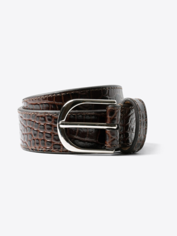 Thumb Photo of Brown Embossed Leather Belt