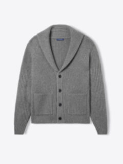 Proper Cloth Navy Merino and Cashmere Shawl Cardigan