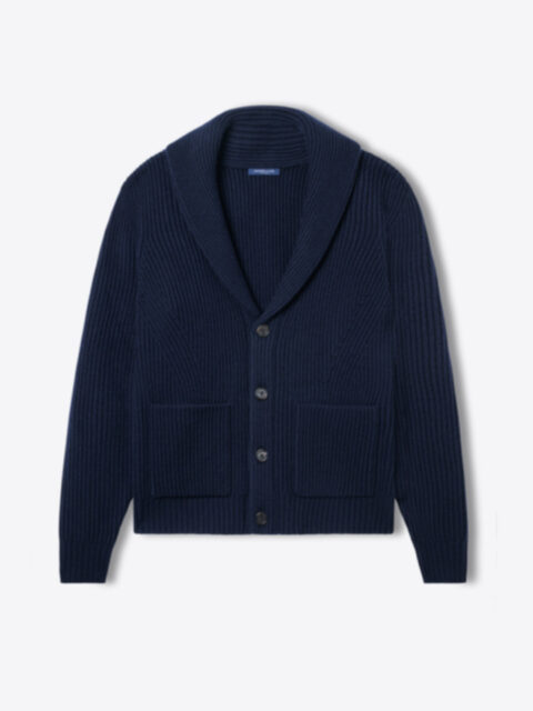 Navy Cashmere Half-Zip Sweater by Proper Cloth