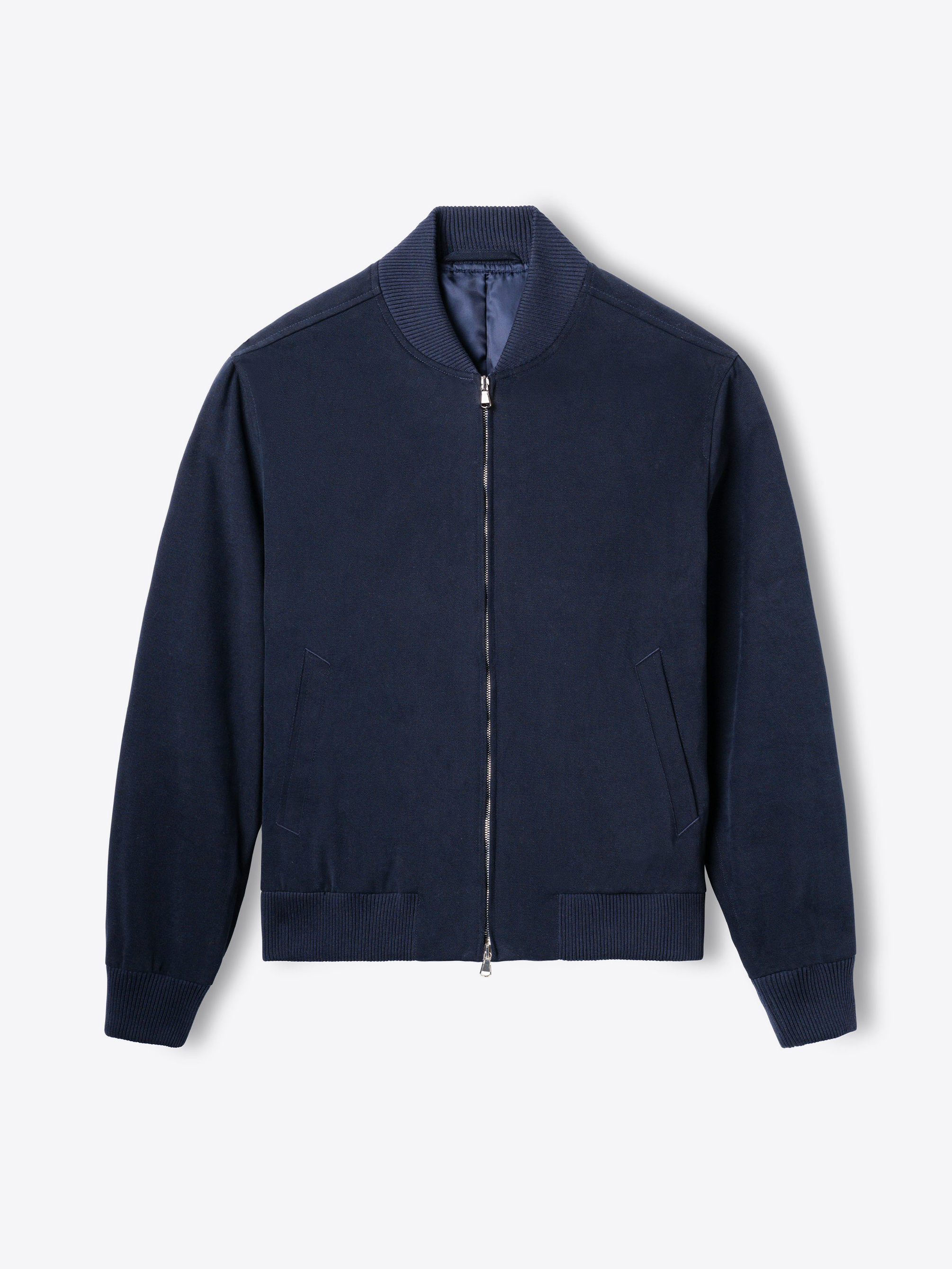 Wythe 2.0 Navy Shaved Cotton Bomber Jacket by Proper Cloth