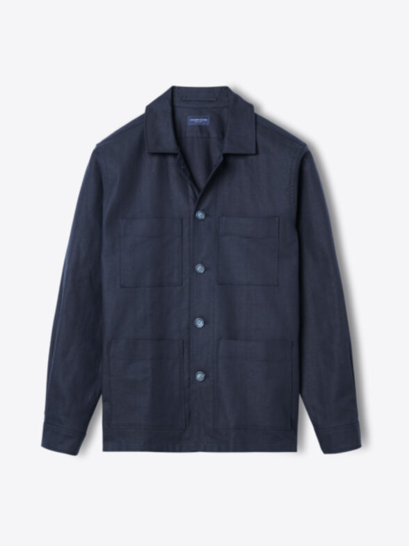 Thumb Photo of Navy Cotton and Linen Shirt Jacket