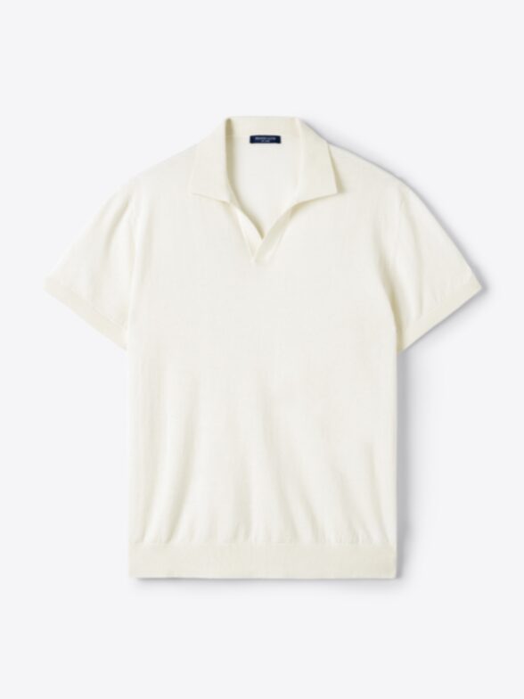 Thumb Photo of Cream Linen Blend Polo