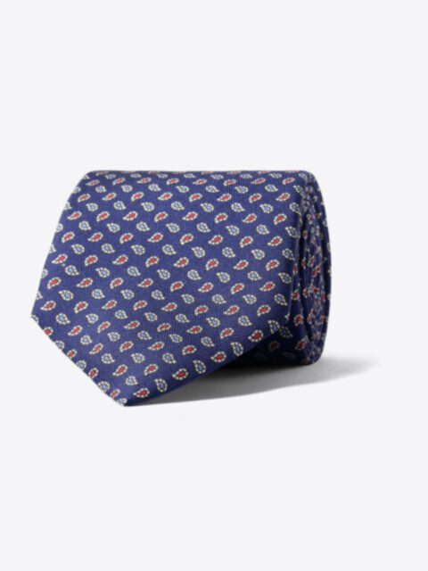 Suggested Item: Navy and Red Micro Paisley Print Tie