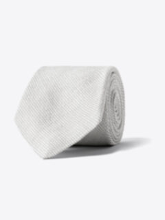 Shop Light Grey Linen and Silk Textured Tie