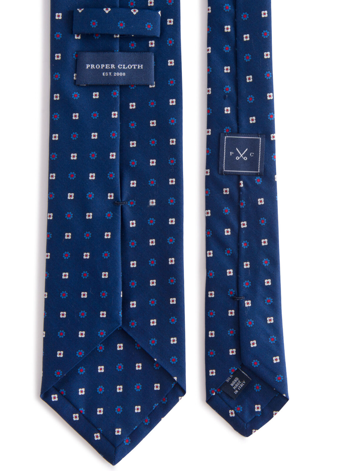 Navy Red Foulard Tie