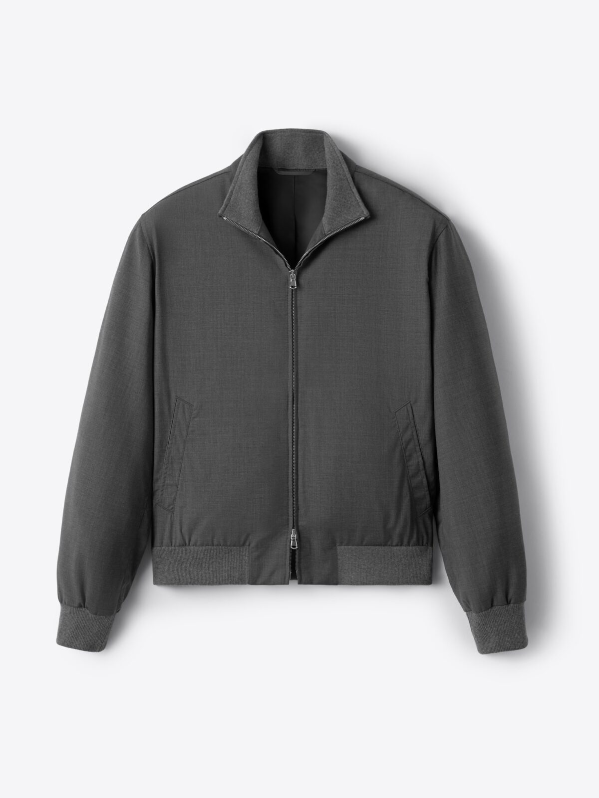 Lucca Charcoal Merino Windbreaker - Proper Cloth