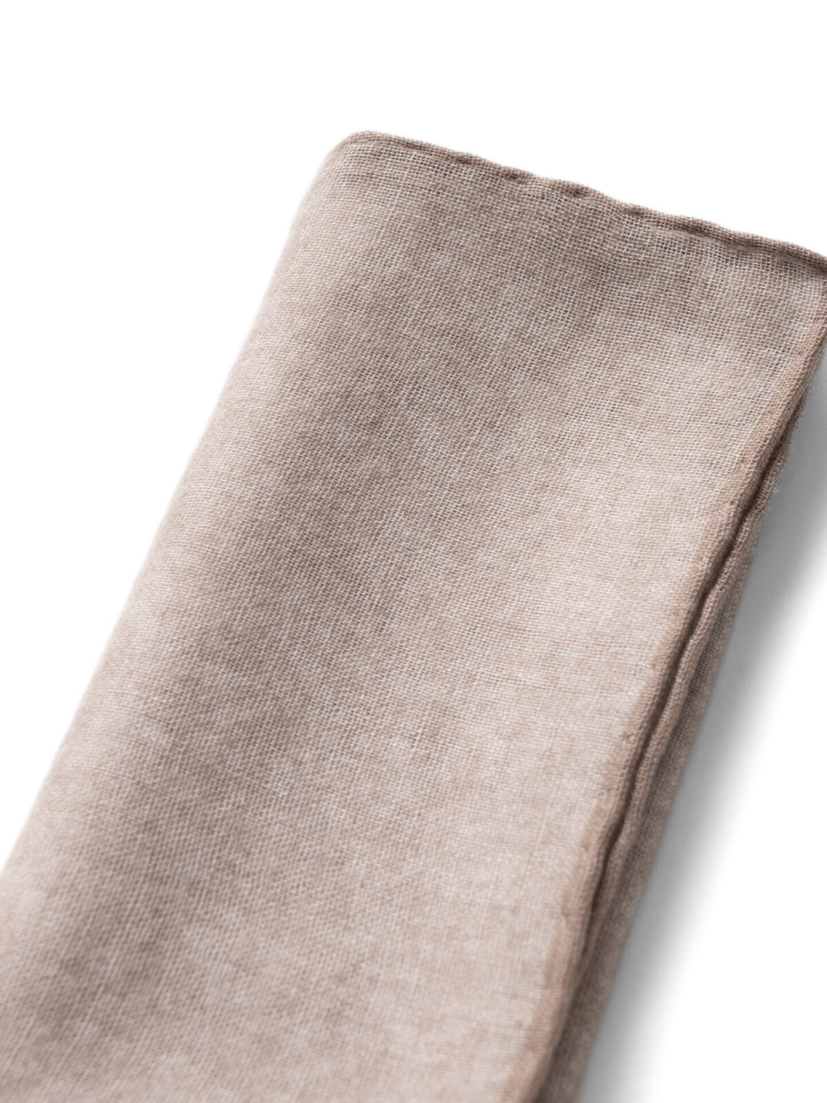 小物 argue SQUARE WOOL GAUZE STOLE/BEIGE Beige Wool and Silk Gauze Pocket Square - Proper Cloth