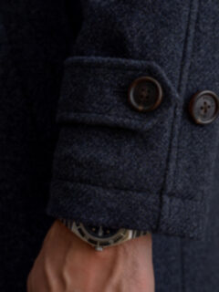 Crosby Navy Wool and Cashmere Belted Coat Product Thumbnail 5