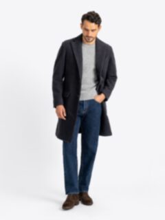 Bowery Navy Casentino Wool Coat | Proper Cloth