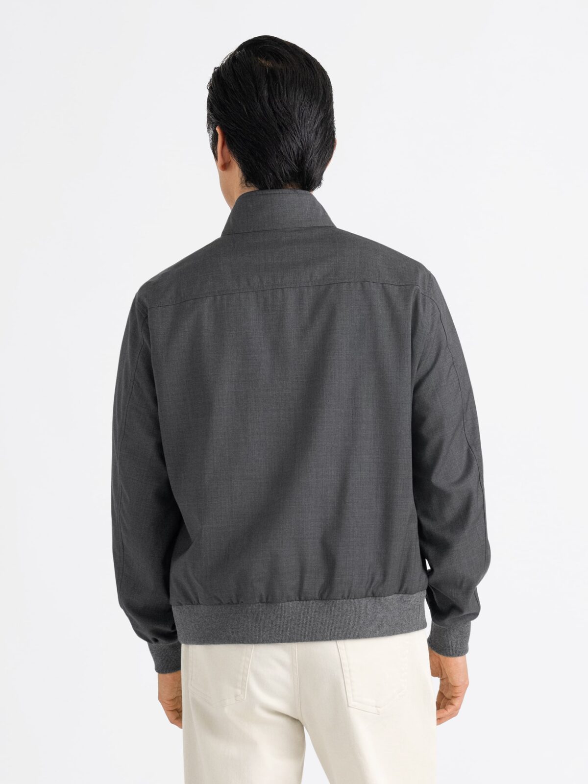 Lucca Charcoal Merino Windbreaker - Proper Cloth
