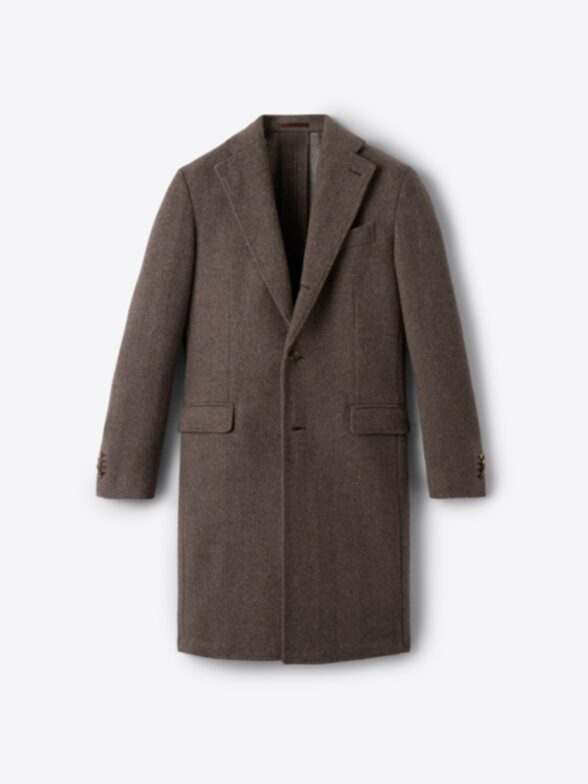 Thumb Photo of Bowery Brown Wool Herringbone Coat