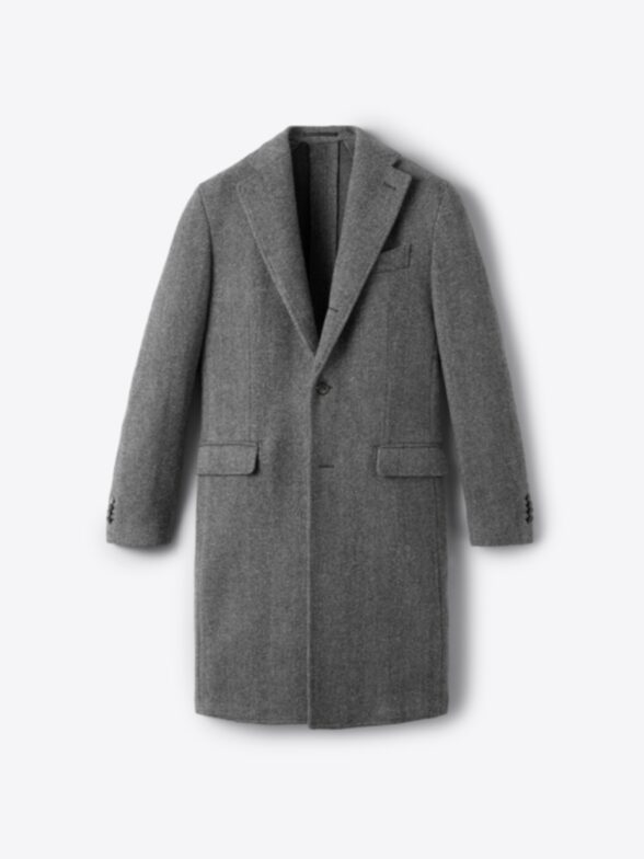Thumb Photo of Bowery Charcoal Wool Herringbone Coat