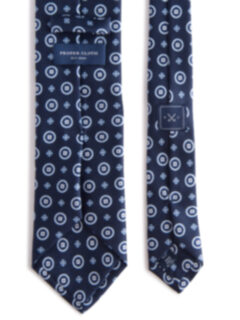 Navy Light Blue Large Foulard Tie Product Thumbnail 4