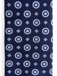 Navy Light Blue Large Foulard Tie Product Thumbnail 3