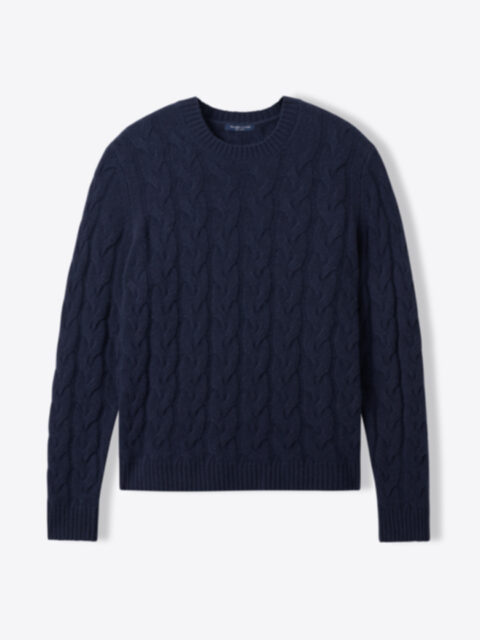 Merino and Cashmere 3-Ply Crewneck Sweater - Proper Cloth