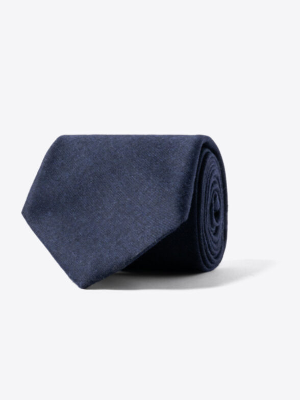 Thumb Photo of Navy Wool and Cashmere Flannel Tie