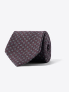 Shop Burgundy and Grey Printed Wool Tie