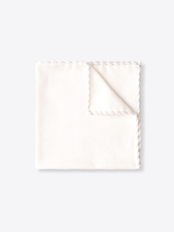 Thumb Photo of Cream Hand Stitched Flannel Pocket Square