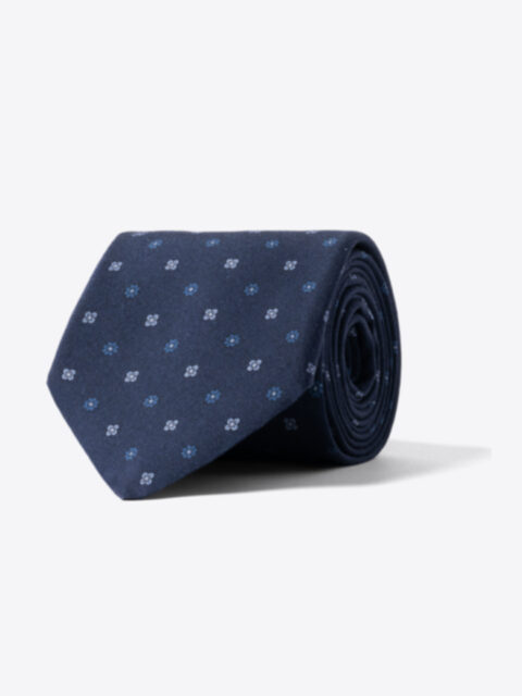Suggested Item: Dark Blue and Slate Foulard Print Tie