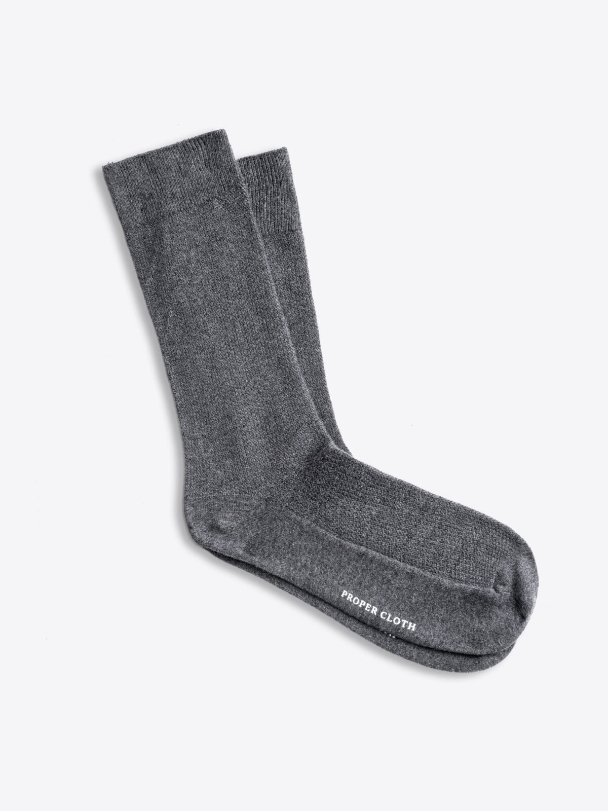 Charcoal Birdseye Mid-Calf Dress Sock