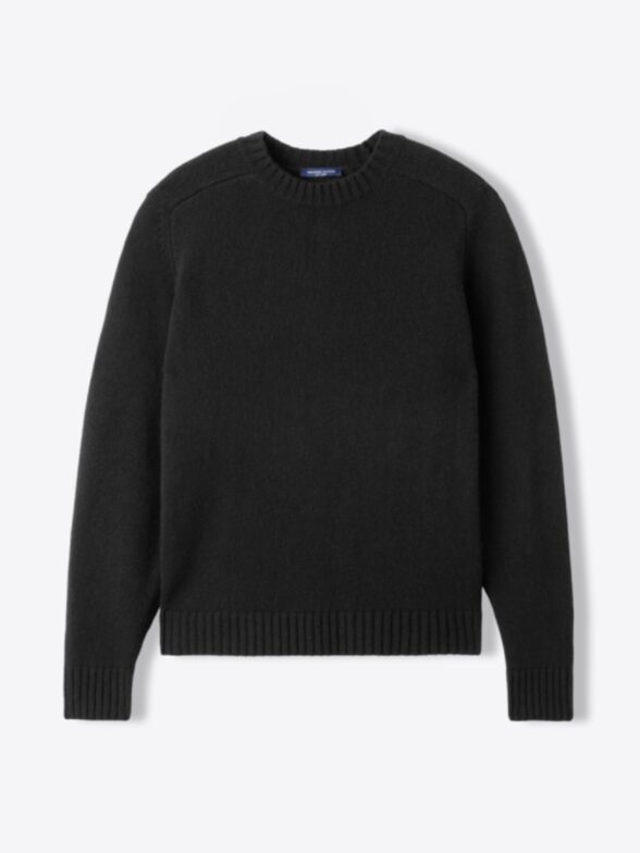 Thumb Photo of Black Merino and Cashmere 6-Ply Crewneck Sweater