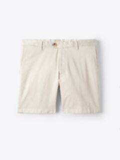 Beige Stretch Cotton Chino Shorts - Proper Cloth
