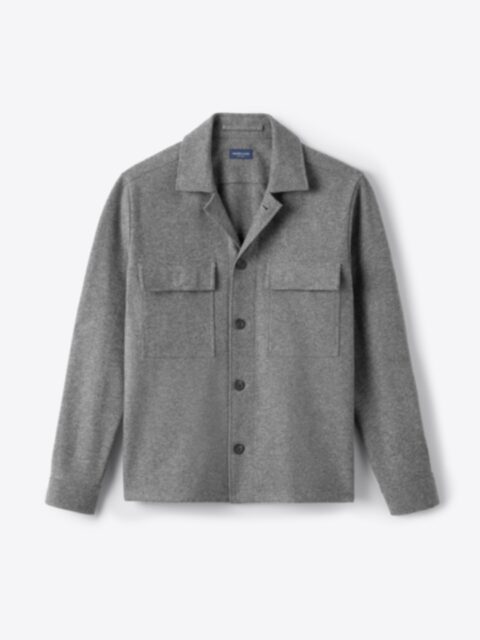 Suggested Item: Grey Knit Merino Flannel Overshirt