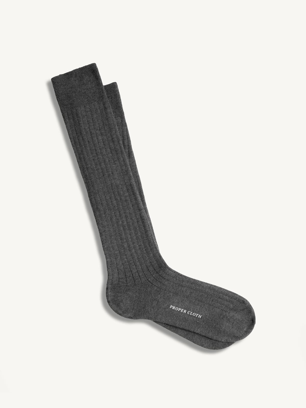 grey mens dress socks Dusty Ribbed Dress Socks, Dusty Grey Charcoal Black, Premium Cotton Blend, Durable and Comfortable for Men Formal Wear by DAZI main image 0