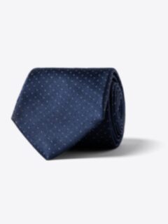 Shop Navy and White Pindot Silk Tie