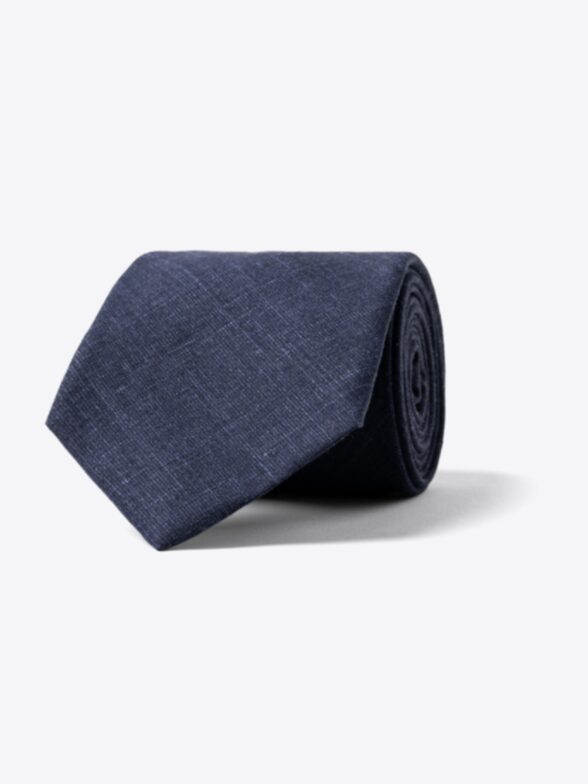 Thumb Photo of Navy Wool Silk and Linen Tie