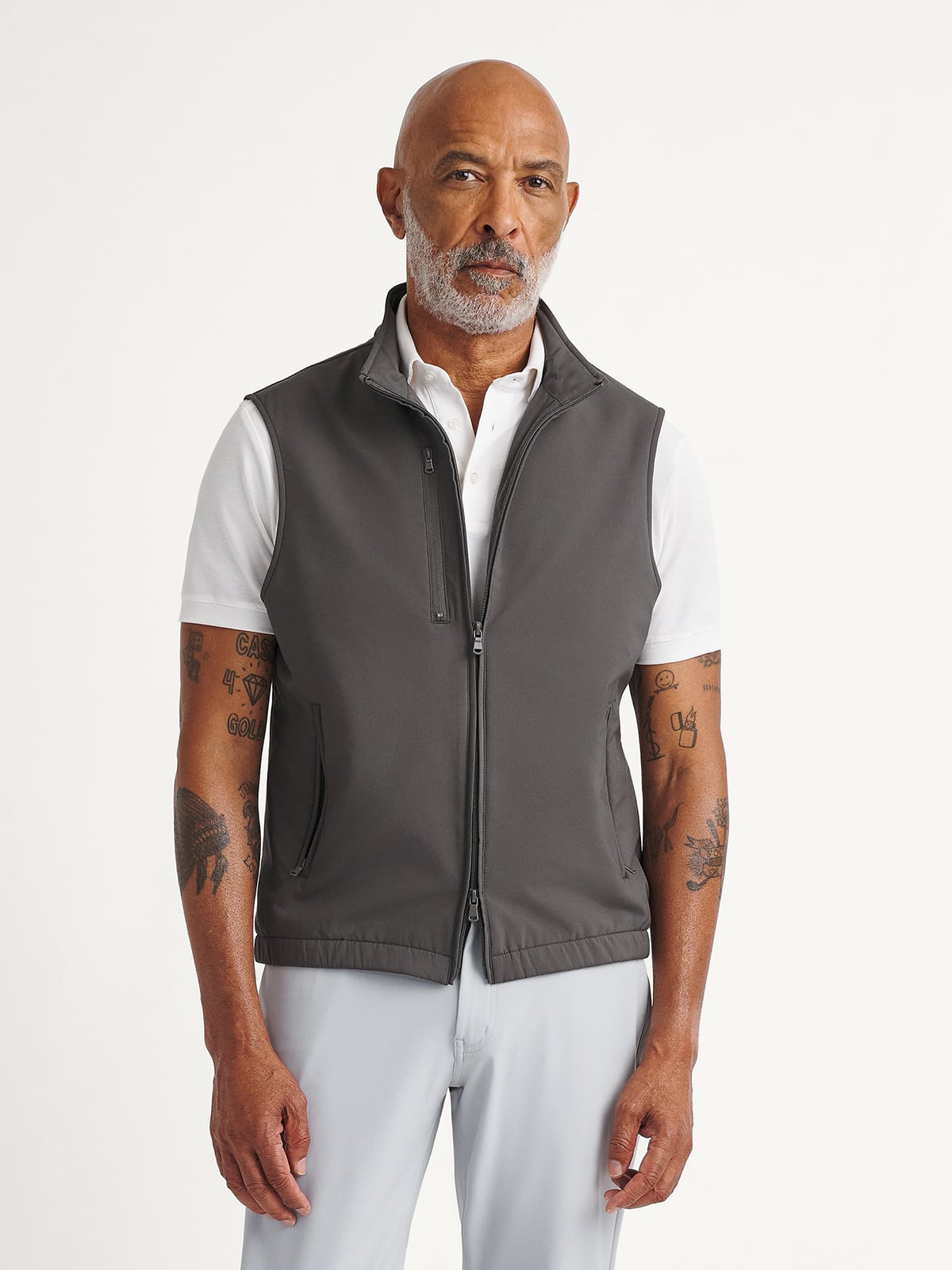 Lucca Grey Performance Golf Vest | Proper Cloth