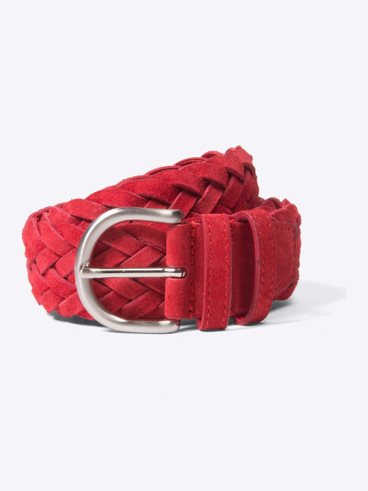 Red Suede Braided Belt