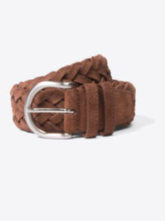 Brown Suede Braided Belt Product Thumbnail 1