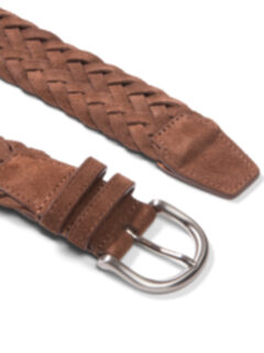 Brown Suede Braided Belt Product Thumbnail 2