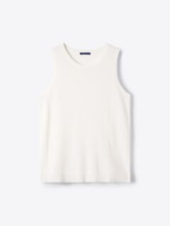 Cream Linen Blend Knit Tank Product Thumbnail 6