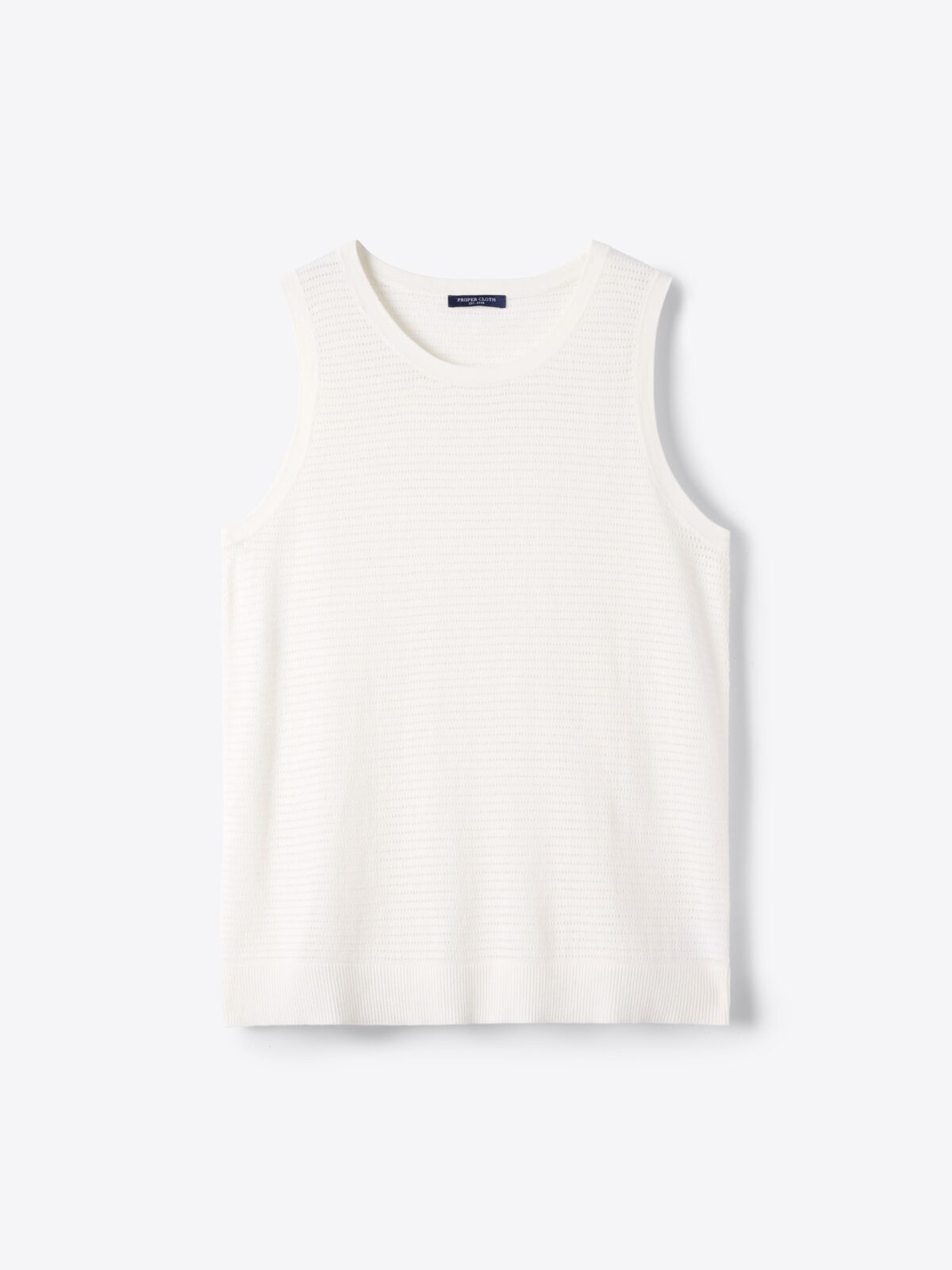 Cream Linen Blend Knit Tank