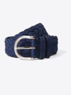 Navy Suede Braided Belt Product Thumbnail 1