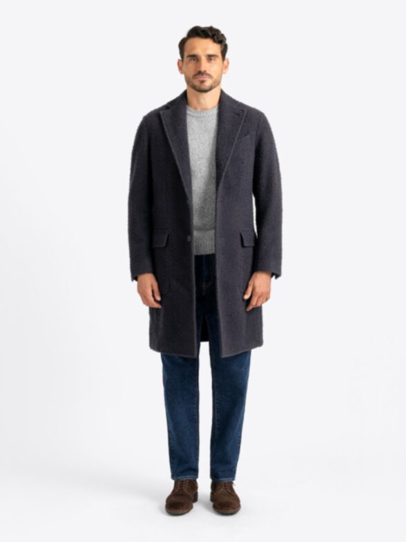 Bowery Navy Casentino Wool Coat Thumb Detail