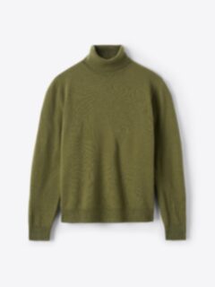 Shop Olive Cashmere Turtleneck
