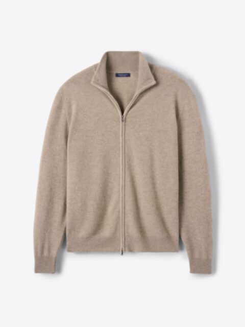 Suggested Item: Taupe Scottish Cashmere Full-Zip Sweater