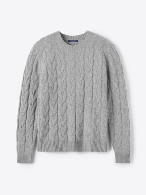 Suggested Item: Grey Merino and Cashmere Cable Crewneck